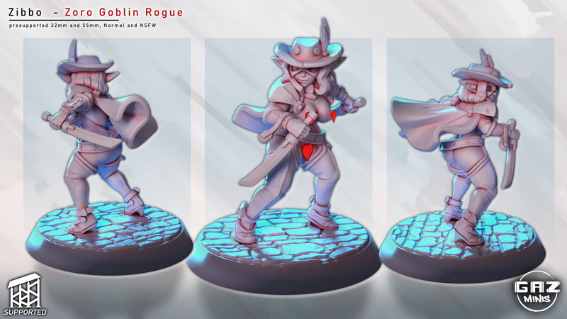 Goblin Rogue Zibbo Miniature | Fantasy Pin-Up | Gaz Minis