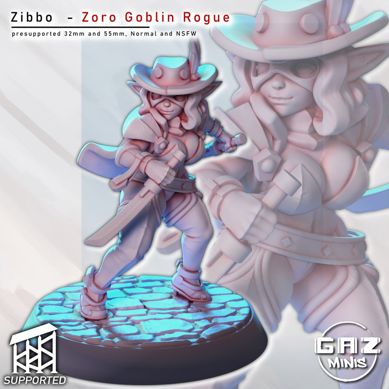 Goblin Rogue Zibbo Miniature | Fantasy Pin-Up | Gaz Minis