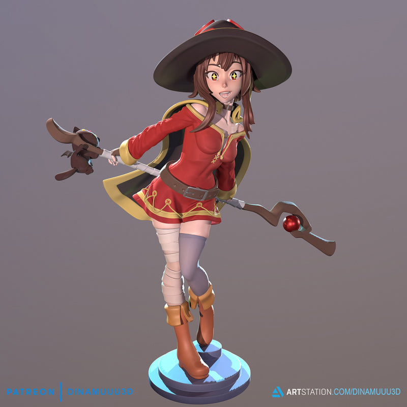 Megu | Pin-Up Statue Fan Art Miniature Unpainted | Dinamuu3D