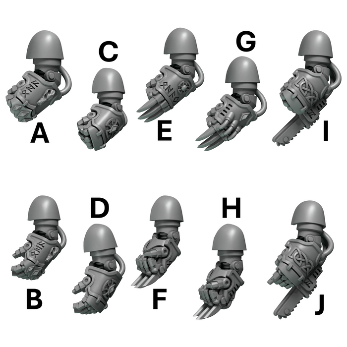 Space Warrior Big Fists & Claws | Primal Hounds | Grey Tide Studio | Sci-Fi Grimdark Custom Bitz Wargaming Miniatures 28mm 32mm