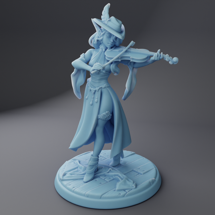 Elven Bard Silv A | Re-forged Adventurers | Fantasy Miniature | Twin Goddess Miniatures