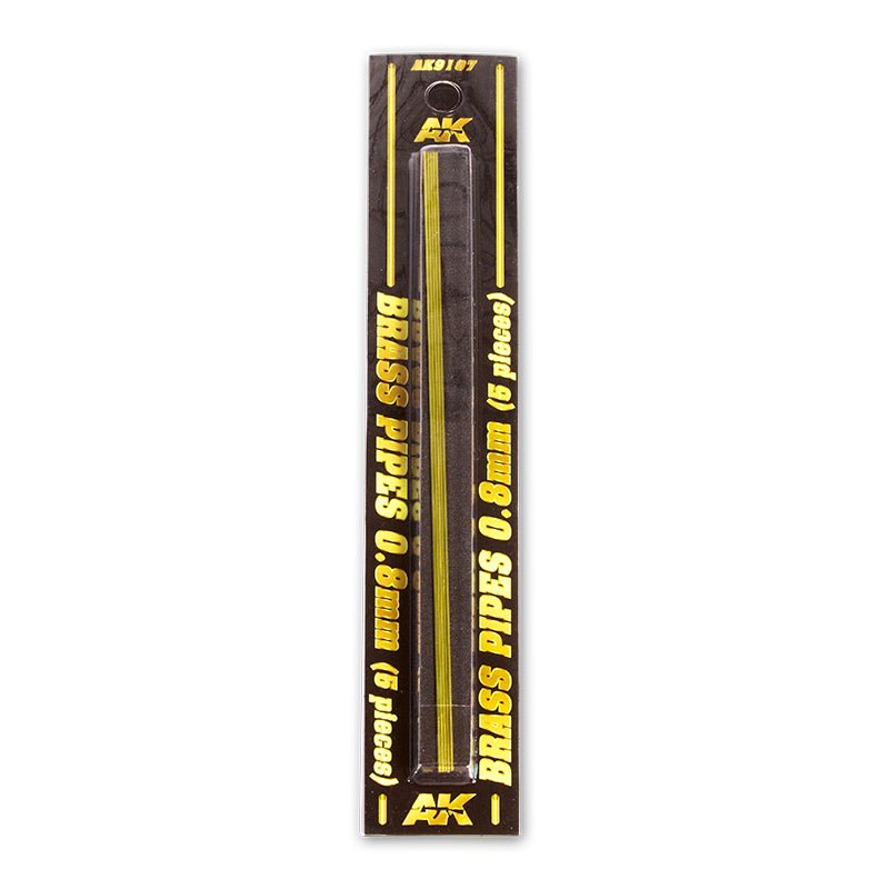 AK Interactive - Brass Pipes 0.8mm, 5 Units (AK9107)