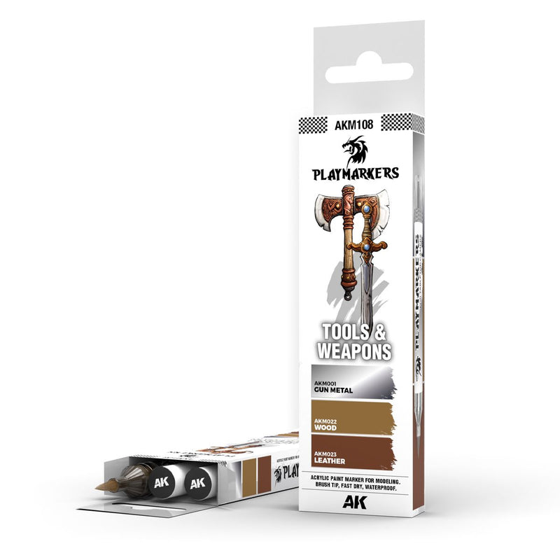 AK Interactive Playmarkers Set - Tools & Weapons (AKM108)
