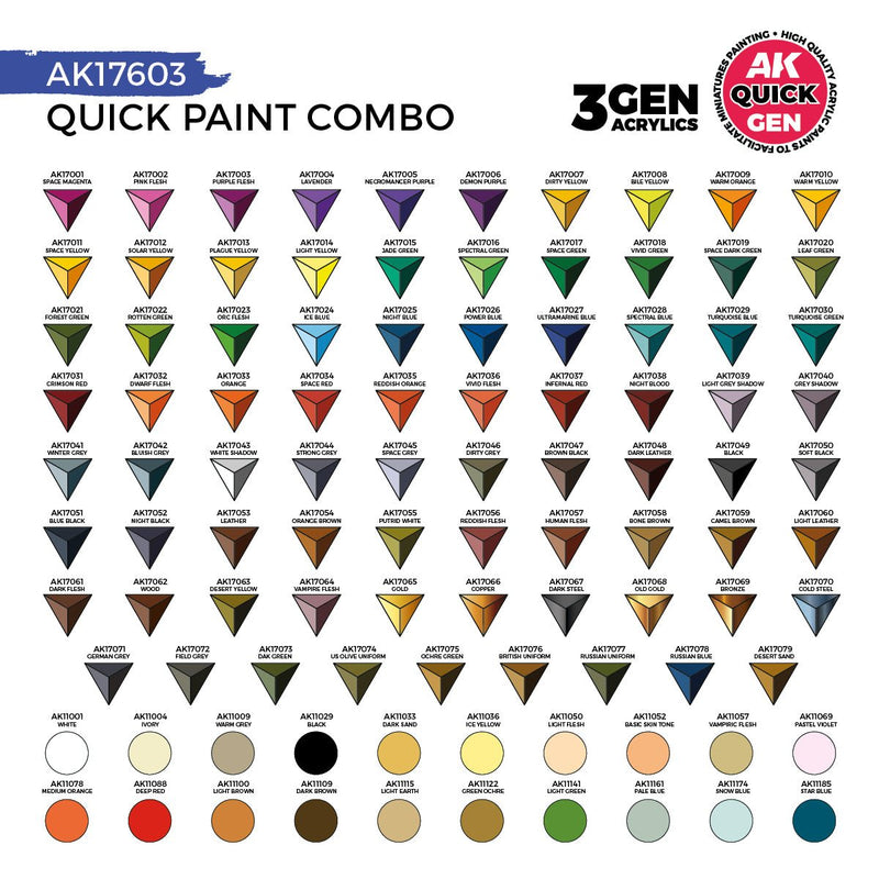 AK Interactive Quick Gen Paint Combo Set 100 Colors (AK17603)