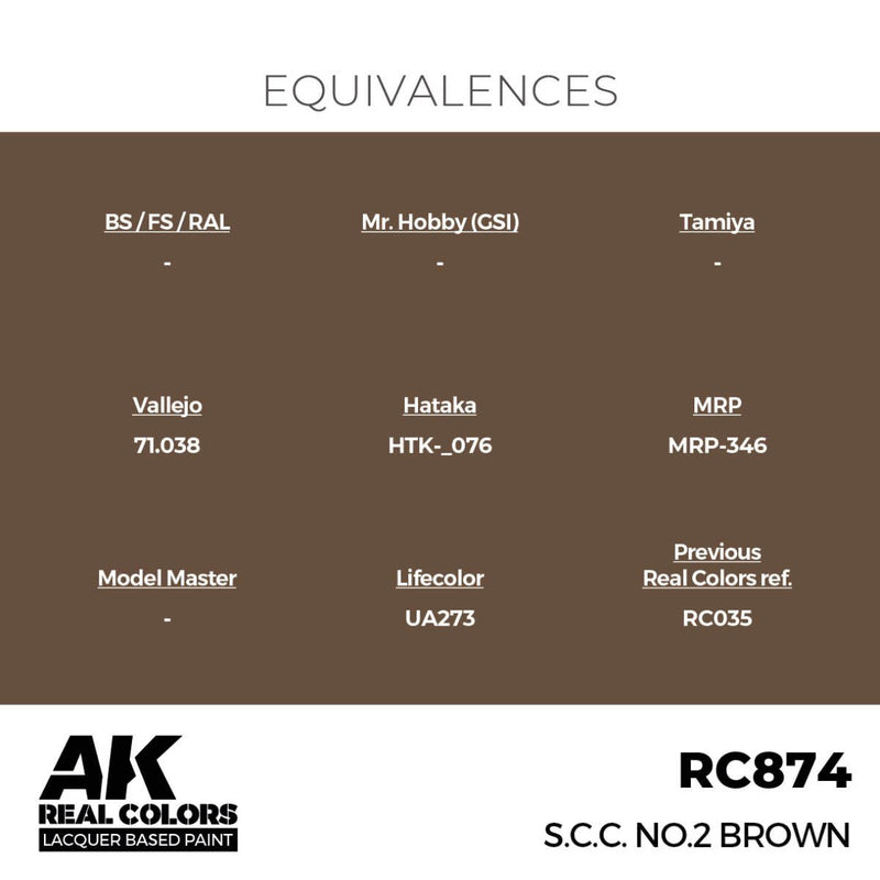AK Interactive Real Colors - S.C.C. No.2 Brown (RC874)