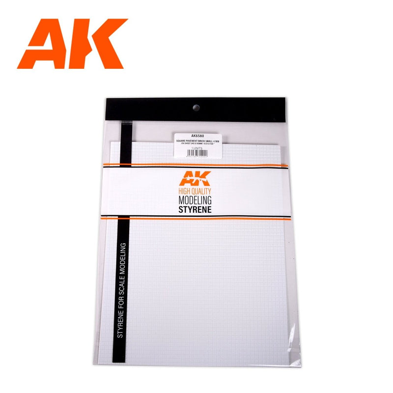 AK Interactive - Square Pavement Brick Small 4mm/156 Sheet 245x195 (AK6580)