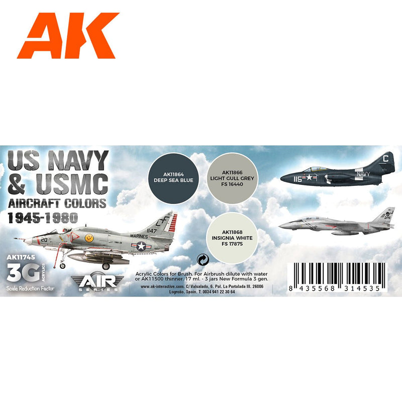 AK Interactive - US Navy & Usmc Aircraft Colors 1945-1980 Set 3G (AK11745)