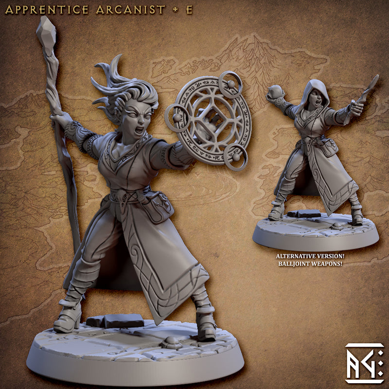 Apprentice Arcanist Miniatures | Arcanist Guild | Fantasy D&D Miniature | Artisan Guild
