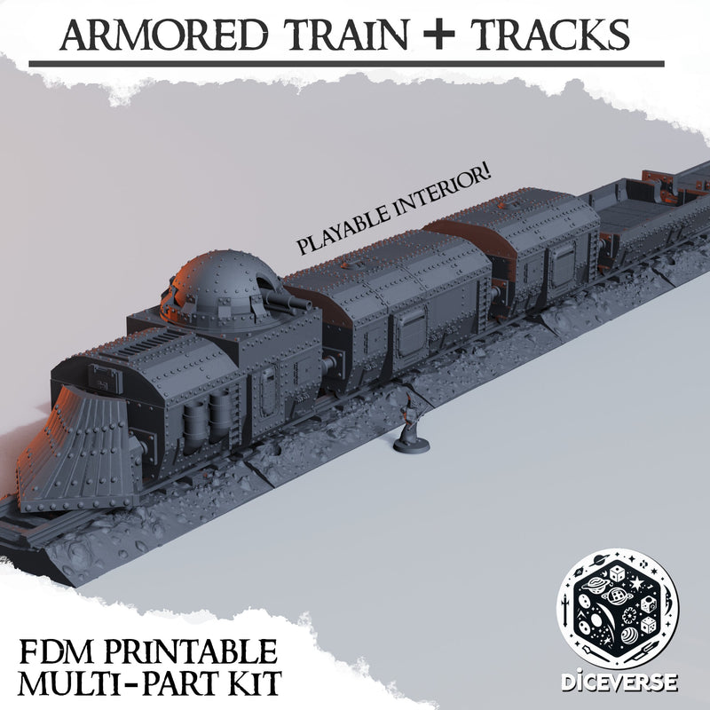 Armoured Train Set | Trench Grimdark | Scenery | Diceverse