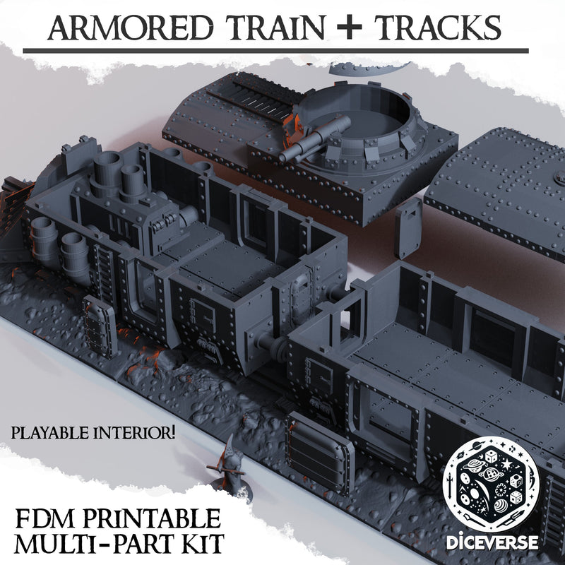 Armoured Train Set | Trench Grimdark | Scenery | Diceverse