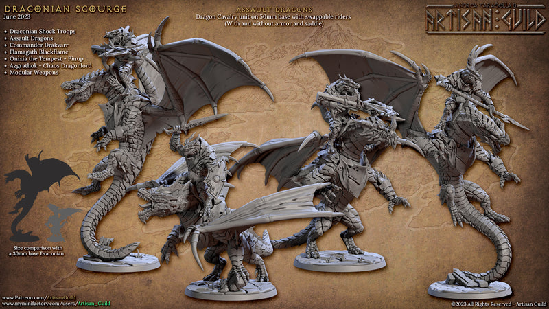 Assault Dragon Miniatures | Draconian Scourge | Fantasy D&D Miniature | Artisan Guild