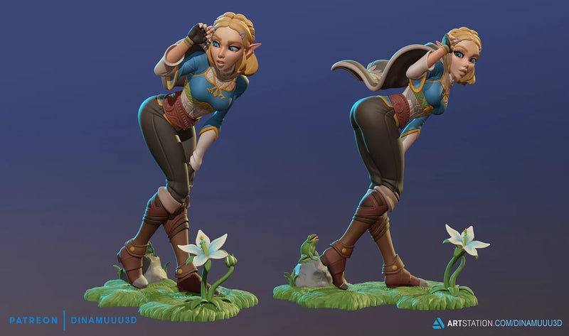 Princess of the Wilds | Pin-Up Statue Fan Art Miniature Unpainted | Dinamuu3D