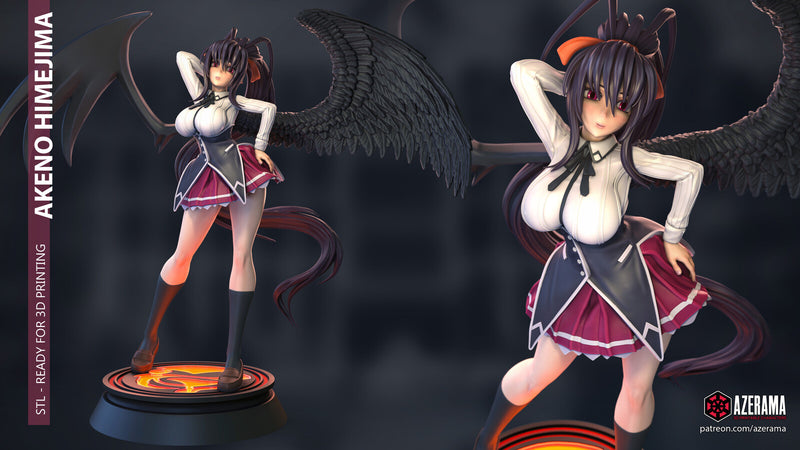 Akeno | Pin-Up Statue Fan Art Miniature Unpainted | Azerama