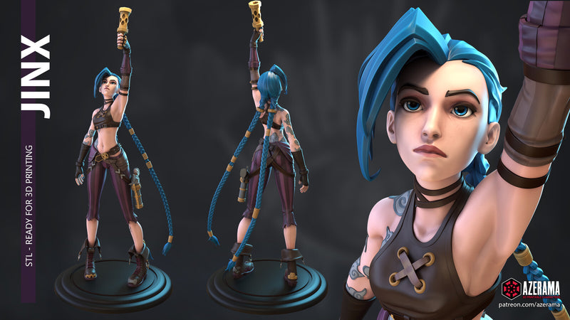 Jinx | Pin-Up Statue Fan Art Miniature Unpainted | Azerama