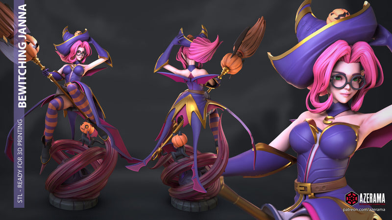 Janna | Pin-Up Statue Fan Art Miniature Unpainted | Azerama