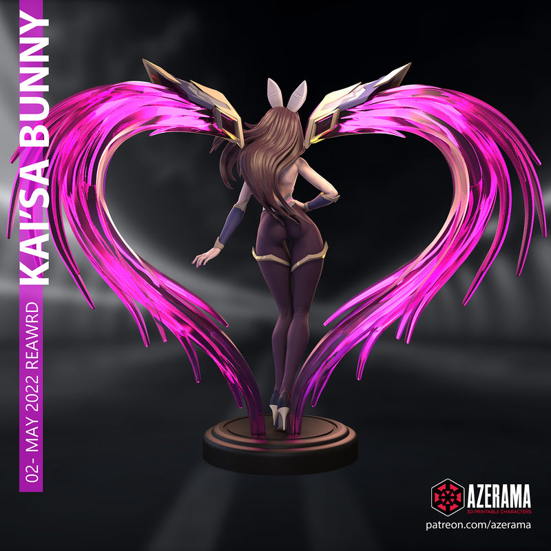 Bunny Kai'Sa | Pin-Up Statue Fan Art Miniature Unpainted | Azerama