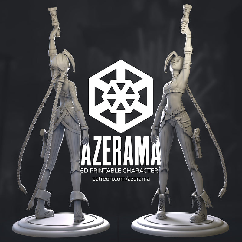 Jinx | Pin-Up Statue Fan Art Miniature Unpainted | Azerama