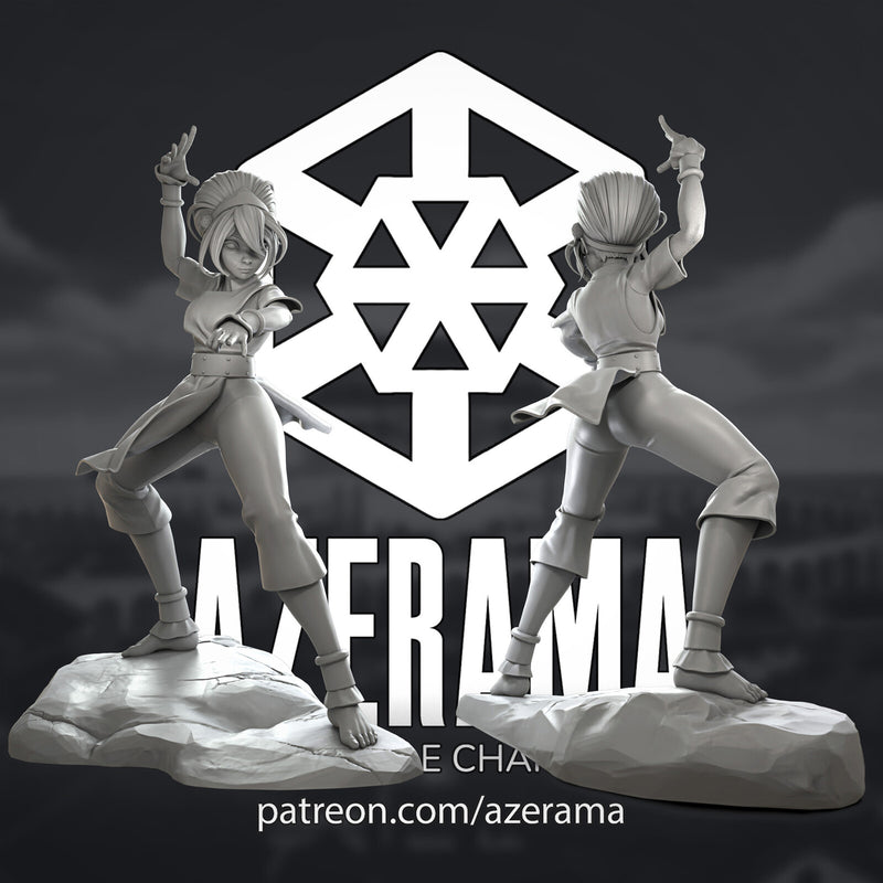 Toph | Pin-Up Statue Fan Art Miniature Unpainted | Azerama