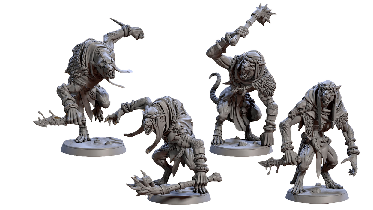 Brute Miniatures Pack A | Sandfang Ratkin | Fantasy D&D Miniature | Artisan Guild