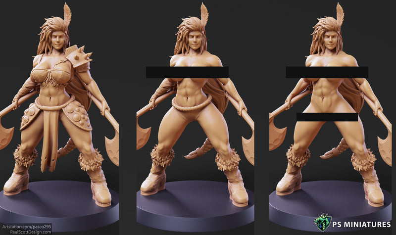 Barbarian Battlemaster Miniatures | Fantasy Miniature | PS Miniatures