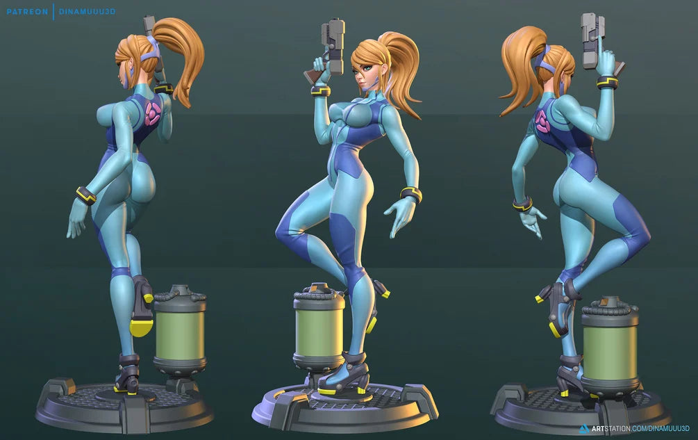 Bounty Hunter Zero | Pin-Up Statue Fan Art Miniature Unpainted | Dinamuu3D