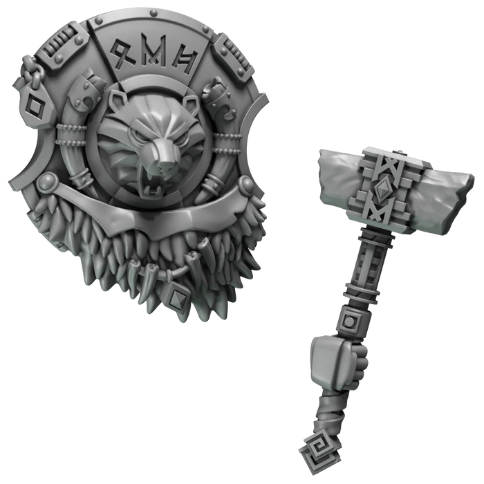 Space Warrior Bear Hammer & Shield | Primal Hounds | Grey Tide Studio | Sci-Fi Grimdark Custom Bitz Wargaming Miniatures 28mm 32mm