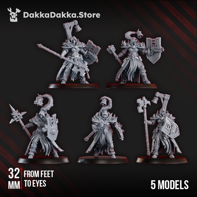 Blightshield Witch Miniatures | Grimdark Proxy Miniature | Ghamak