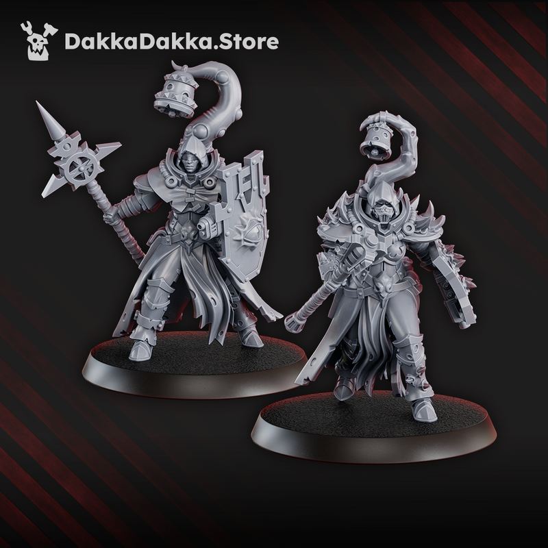 Blightshield Witch Miniatures | Grimdark Proxy Miniature | Ghamak
