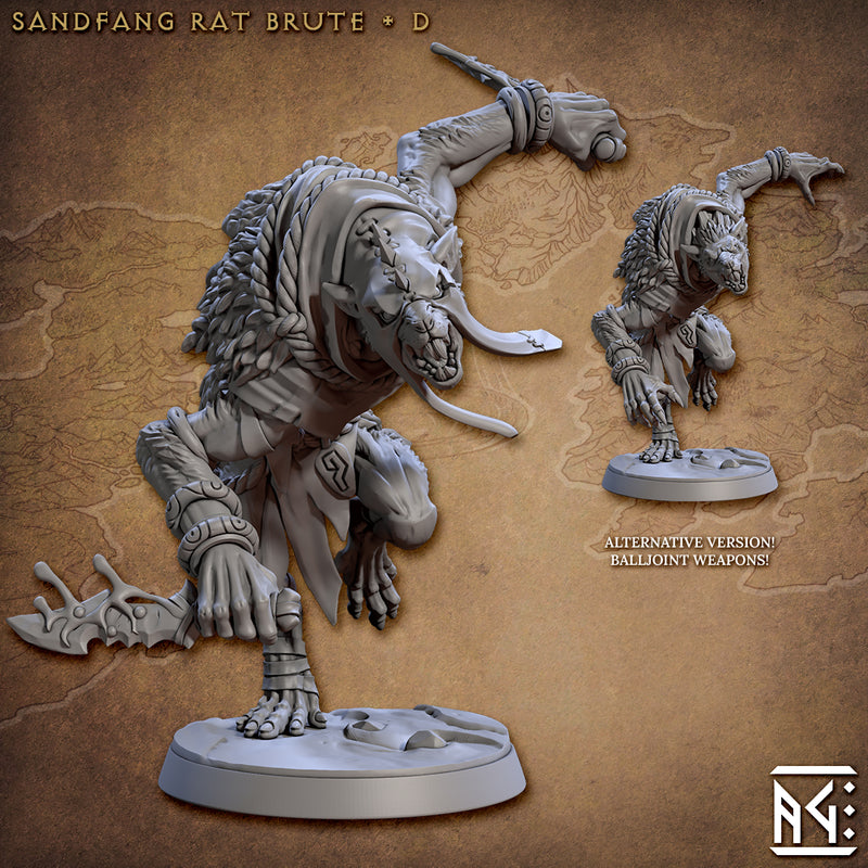 Brute Miniatures | Sandfang Ratkin | Fantasy D&D Miniature | Artisan Guild