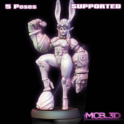 Mecha Elf Bunny, 28/32mm resin fantasy miniature, unpainted