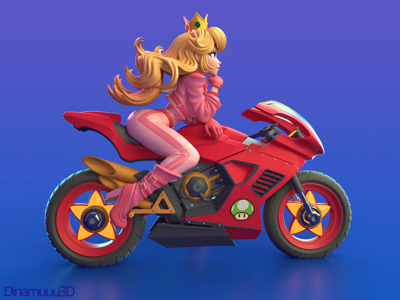 Bike Princess | Pin-Up Statue Fan Art Miniature Unpainted | Dinamuu3D