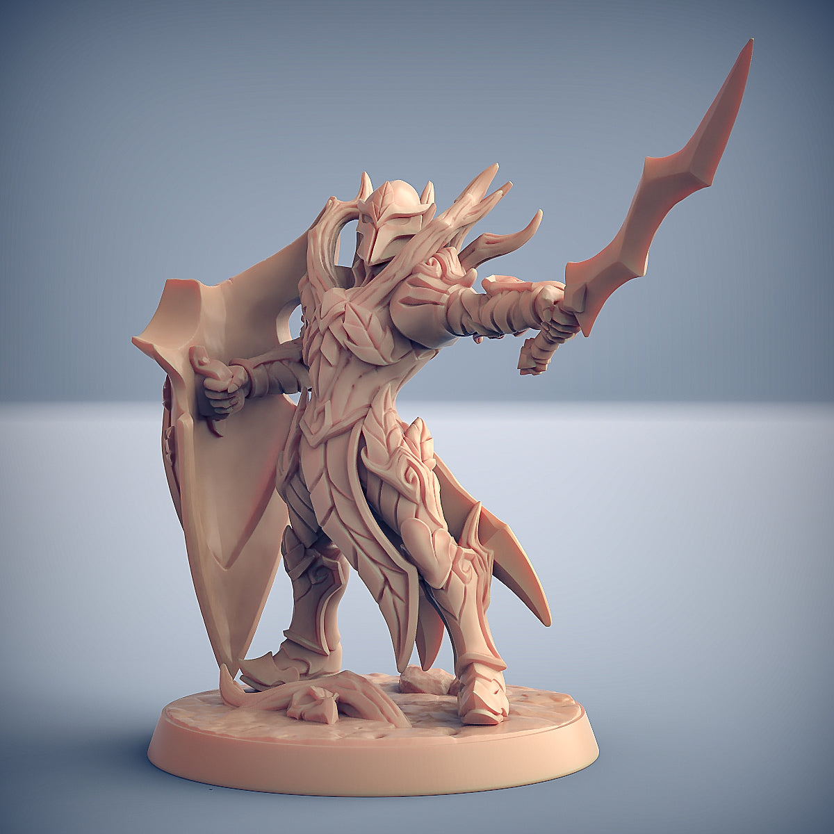 Elven Knight C, 28/32mm resin fantasy miniature, unpainted