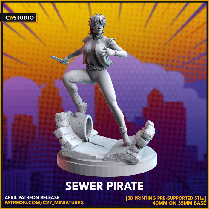 Sewer Pirate | Heroes | Sci-Fi Miniature | C27 Studio