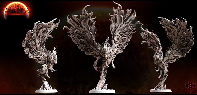 Cinder Lion (Pose 1) | Inferno: All Shall Burn | Fantasy Miniature | Mini Monster Mayhem