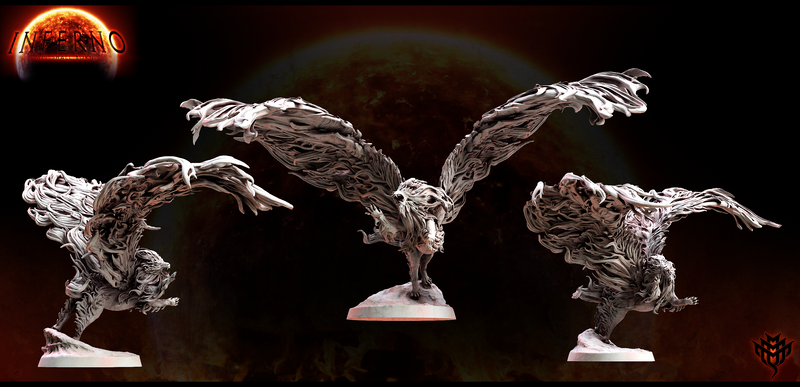 Cinder Lion (Pose 2) | Inferno: All Shall Burn | Fantasy Miniature | Mini Monster Mayhem