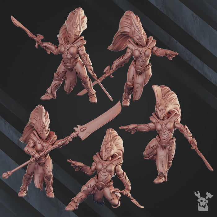Comet Screamers Squad Miniatures | Dark Space Elves | Grimdark Miniature | DakkaDakka (Copy)