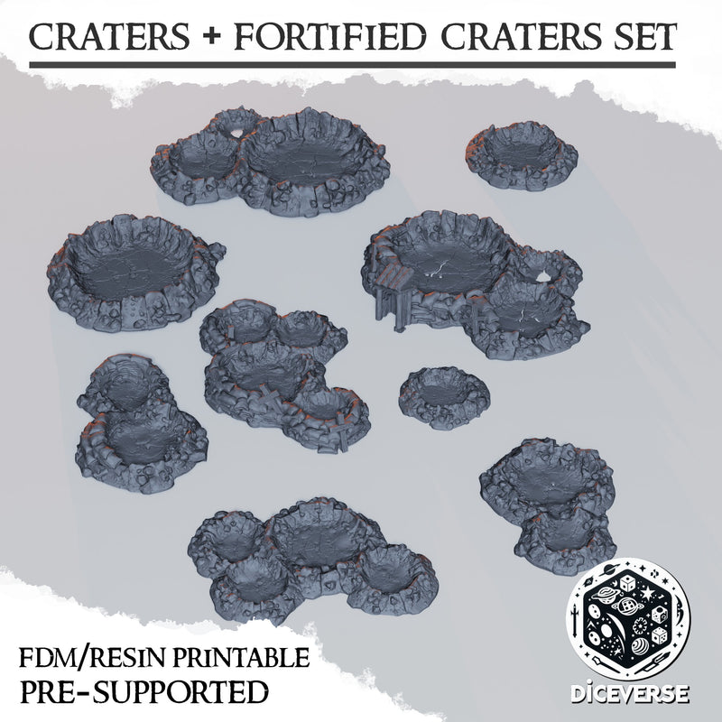 Craters and Fortified Craters Set | Trench Grimdark | Diceverse
