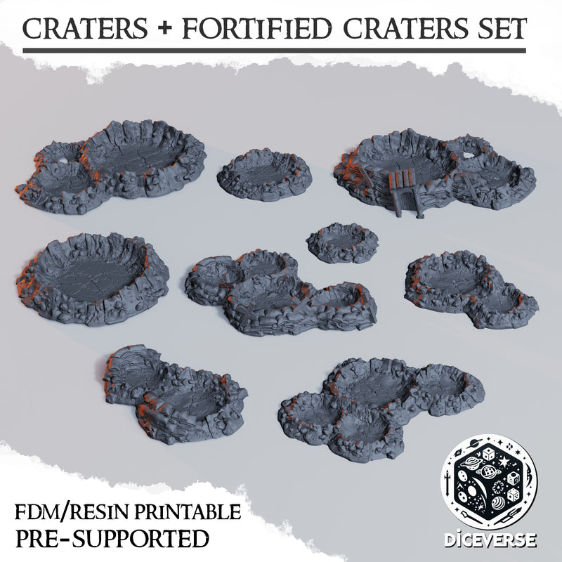 Craters and Fortified Craters Set | Trench Grimdark | Diceverse