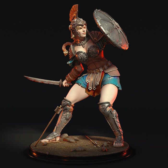 Greek Warrior | Pin-Up Statue Fan Art Miniature Unpainted | Torrida Minis