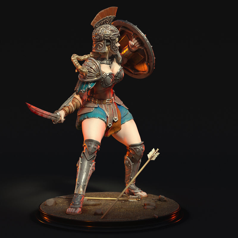 Greek Warrior | Pin-Up Statue Fan Art Miniature Unpainted | Torrida Minis