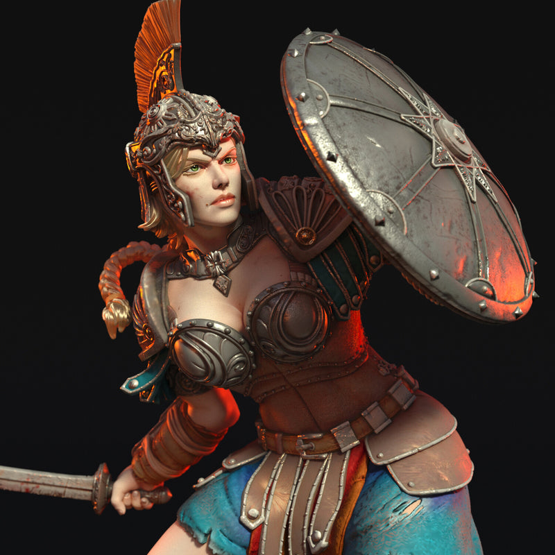 Greek Warrior | Pin-Up Statue Fan Art Miniature Unpainted | Torrida Minis