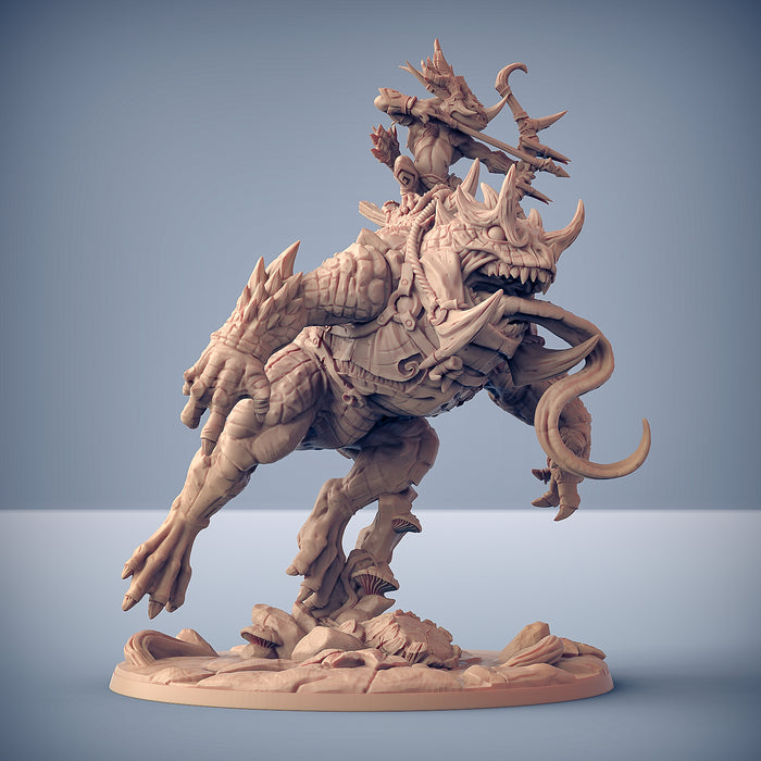 Rosputakk on Giant Horned Demonfrog | Swamp Gurunda | Fantasy D&D Miniature | Artisan Guild