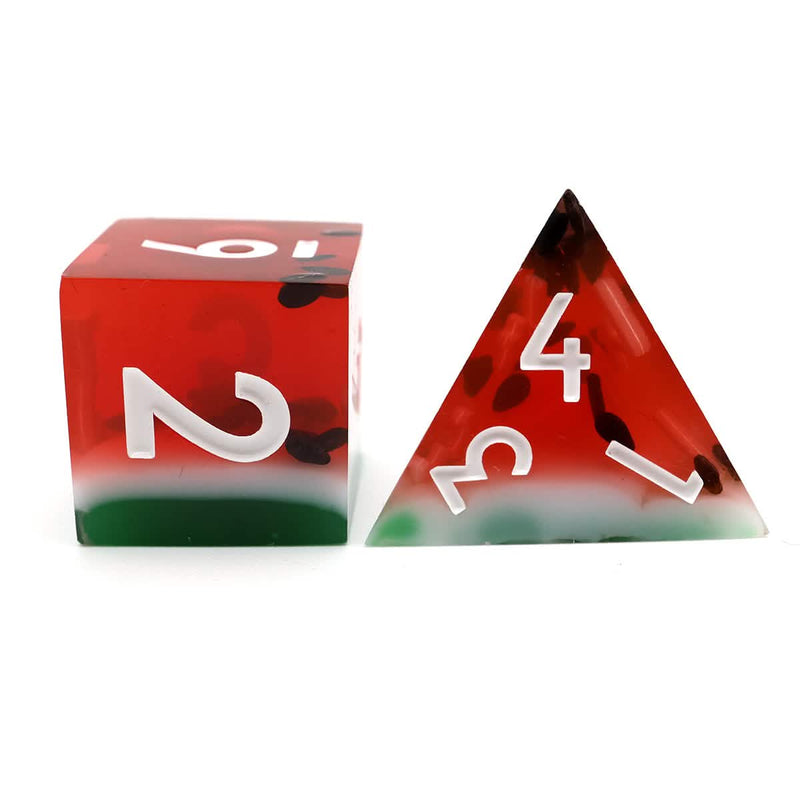 Watermelon Sugar | Sharp Edge Dice | Resin | 7 Piece Set