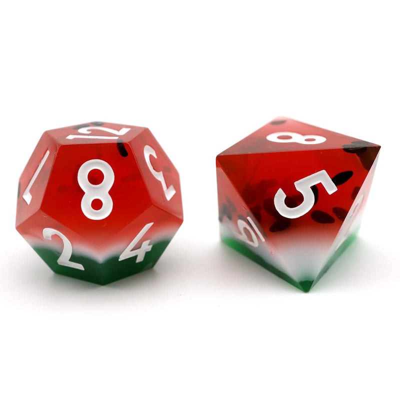 Watermelon Sugar | Sharp Edge Dice | Resin | 7 Piece Set