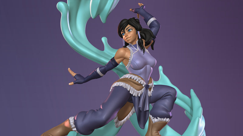Water Monk | Pin-Up Statue Fan Art Miniature Unpainted | Dinamuu3D