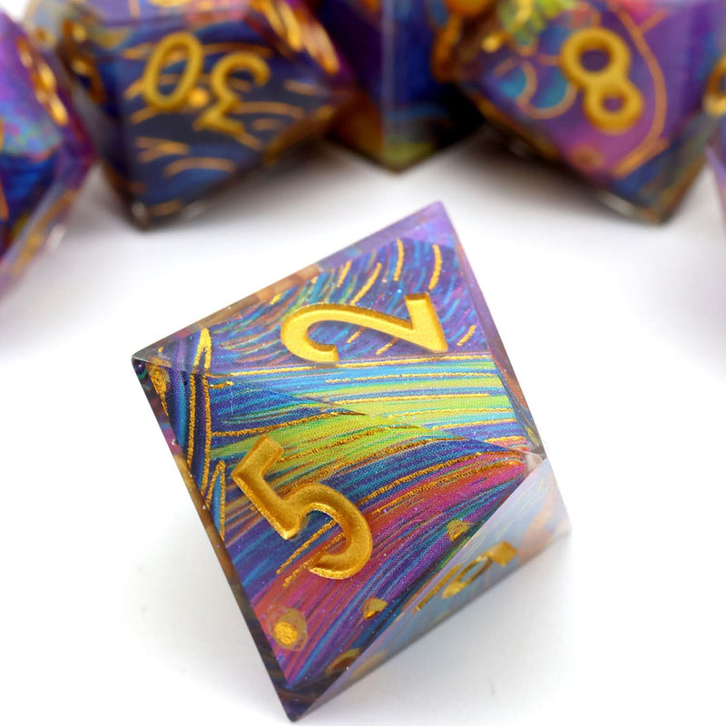 Gilded Cosmos | Art Core Dice | 7 Piece Set