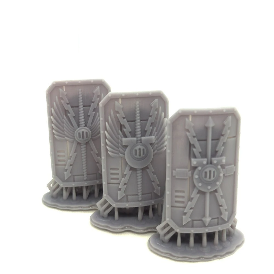 3x Space Warrior Shields | Blade Guardians Trio | Sci-Fi Grimdark Custom Bitz Wargaming Miniatures 28mm 32mm