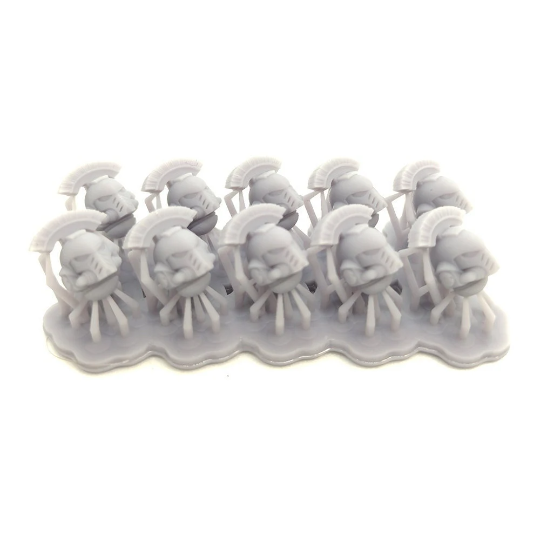 10x Space Warrior Helmets | Sideways Plume | Sci-Fi Grimdark Custom Bitz Wargaming Miniatures 28mm 32mm