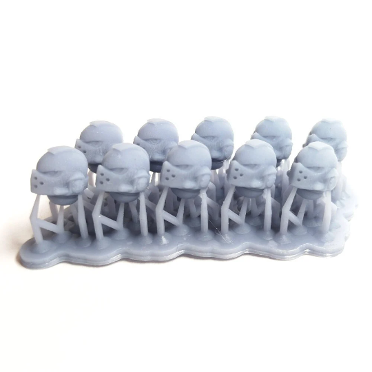 10x Space Warrior Helmets | Silver Knight Helm Ver A | Sci-Fi Grimdark Custom Bitz Wargaming Miniatures 28mm 32mm