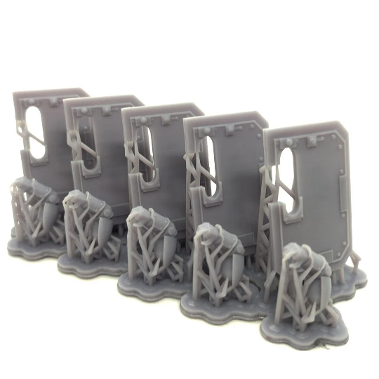 5x Space Warrior Shields | Square Boarding for Primary Warriors | Sci-Fi Grimdark Custom Bitz Wargaming Miniatures 28mm 32mm